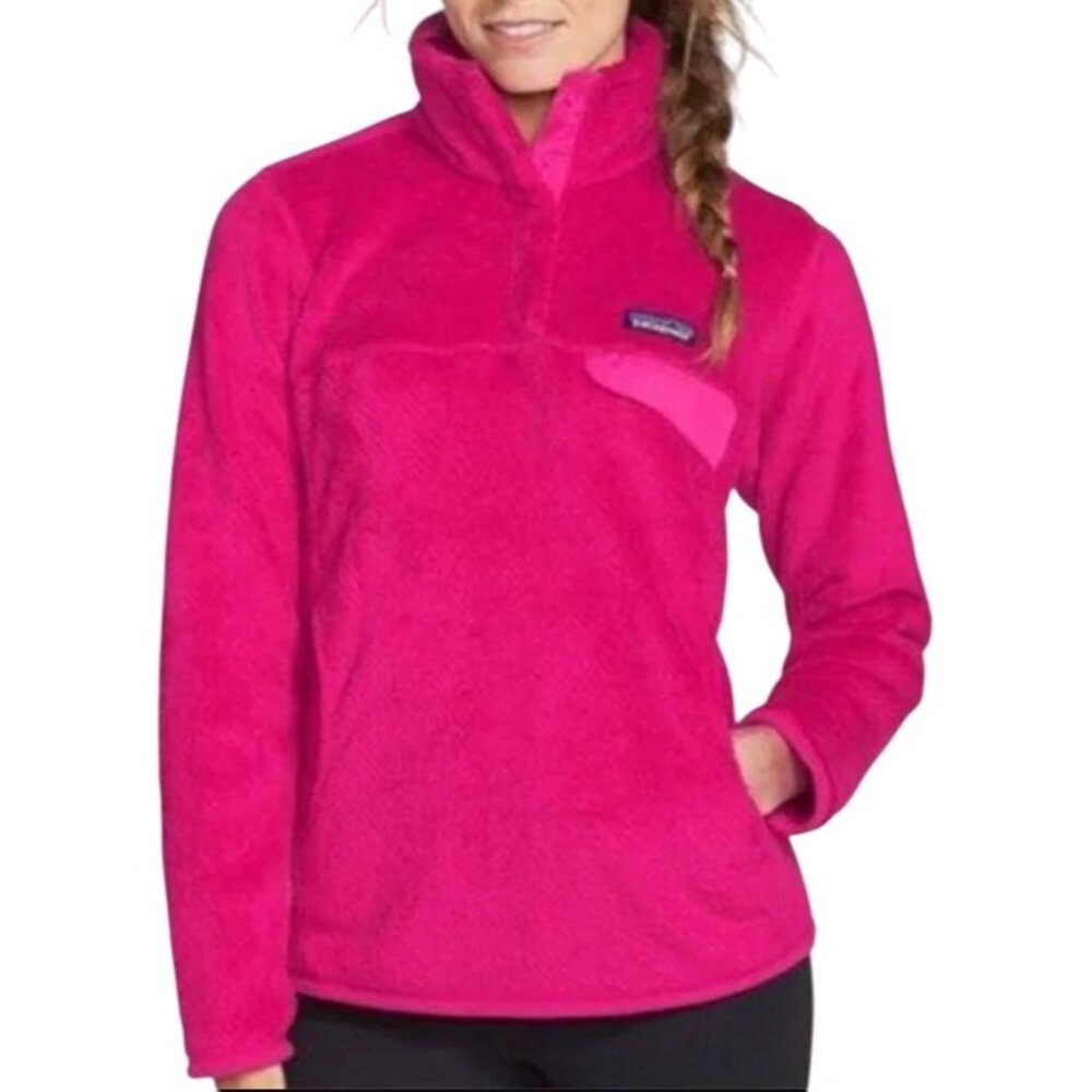 Patagonia Polartech Thermal Pro Re-Tool Snap-T® Pullover, Magenta Women's Medium